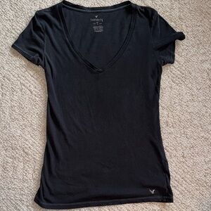Aerie Classic Dark Grey V-Neck Tee